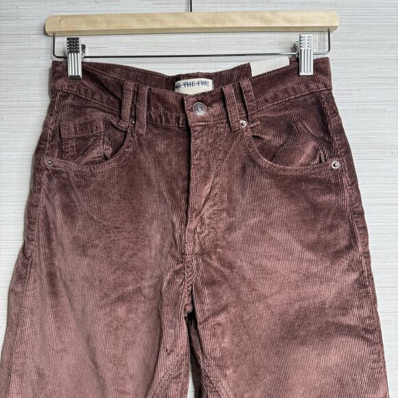 Free People corduroy pants high rise straight cotton blend boho fall winter 29 - Picture 5 of 9